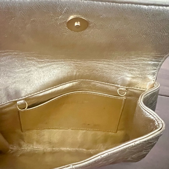 CHANEL Gold Lambskin Clutch/Purse with pearl/gold “CC” - Picture 11 of 12